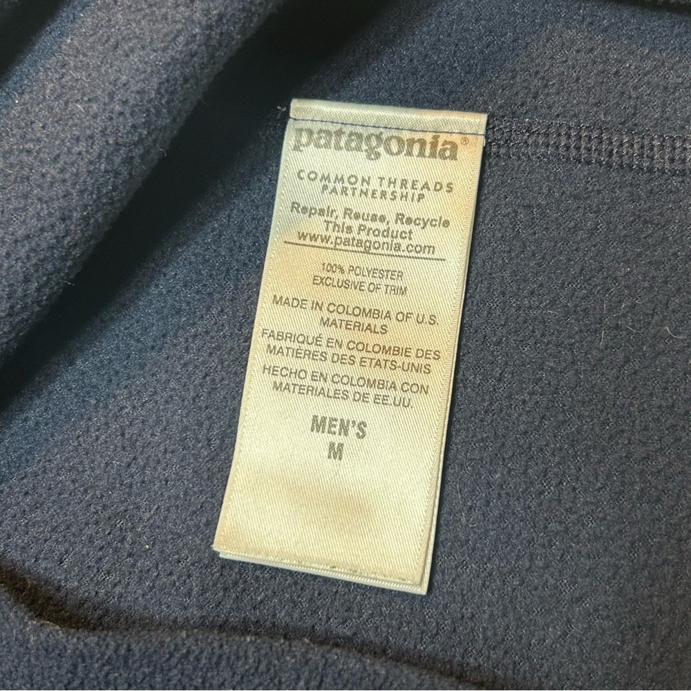 Patagonia Men's Micro D Fleece 1/4 Zip Pullover New Navy Blue Size M - Picture 4 of 6